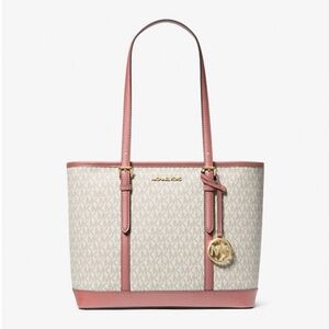 Michael Kors Jet set travel Sm Logo Top Zip Tote Primrose Pink NWT